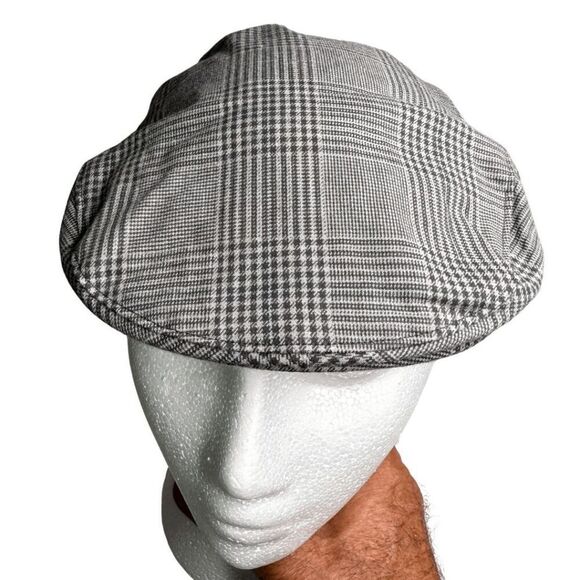 Janie & Jack Boys Houndstooth Golf Flat Newsboy Cap‎ Gray Size 2T-3 - Picture 3 of 7